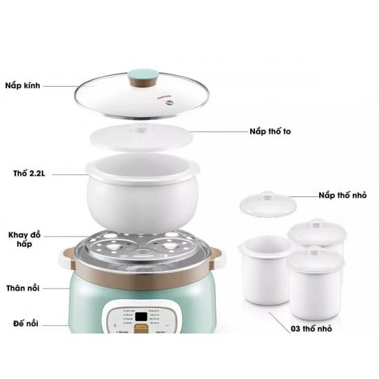 Nồi nấu chậm cách thủy Bennix BN-22CWG Dung tích 2.2L Nồi nấu chậm cách thủy Bennix BN-22CWG Dung tích 2.2L